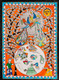 Madhubani Fishes and Peacock 006 (FR_1523_72707) - Handpainted Art Painting - 22in X 30in