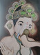 Ganesha Painting (ART_8823_72809) - Handpainted Art Painting - 20 in X 28in