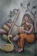 Goddess Saraswati Reading Book (ART_2183_72857) - Handpainted Art Painting - 24in X 36in