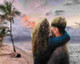 Romantic Couple On Beach (PRT_8645_72882) - Canvas Art Print - 18in X 14in