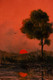 Red Sunset (ART_8331_72665) - Handpainted Art Painting - 7in X 11in