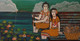 Couple sitting together (ART_5103_48401) - Handpainted Art Painting - 56in X 28in