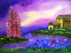 Sunset Bloomers (ART_8580_73136) - Handpainted Art Painting - 20in X 14in