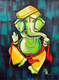 LORD GANESHA 08 (ART_1522_73318) - Handpainted Art Painting - 24 in X 32in