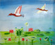 Lotus Pond 1 (ART_8875_73433) - Handpainted Art Painting - 17in X 14in