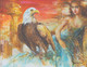 Princess With Eagle (FR_1523_73470) - Handpainted Art Painting - 41in X 31in