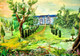 CHATEAU (ART_8825_73472) - Handpainted Art Painting - 32in X 22in