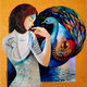 Intimacy 3 (ART_3298_73782) - Handpainted Art Painting - 36in X 36in