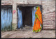 Lady in Orange Saree - Art Print (PRT_8121_62303) - Canvas Art Print - 24in X 16in