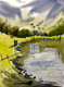 Pond (ART_8987_73977) - Handpainted Art Painting - 6in X 8in