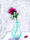 Rose bud in a vase (PRT_8989_74091) - Canvas Art Print - 26in X 36in