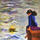 Lost in Reverie (ART_8989_74190) - Handpainted Art Painting - 24in X 24in