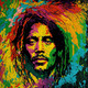 Bob Marley Vibe (PRT_8969_73958) - Canvas Art Print - 24in X 24in