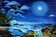 Night near sea  (ART_9014_74568) - Handpainted Art Painting - 15in X 12in