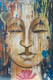 Buddha with acrylic color handmade painting (ART_7555_74749) - Handpainted Art Painting - 18in X 24in