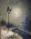 The eerie moonlit night  (ART_8066_74677) - Handpainted Art Painting - 9in X 11in