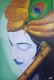 Krishna in meditation (ART_4539_74647) - Handpainted Art Painting - 24in X 36in