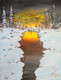 Snow sunset  (ART_8990_74839) - Handpainted Art Painting - 24in X 18in