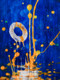 Magicalblue - 30in X 40in,31ABT19_3040,Blue, Violet, Mauve,75X100,Abstract Art Canvas Painting
