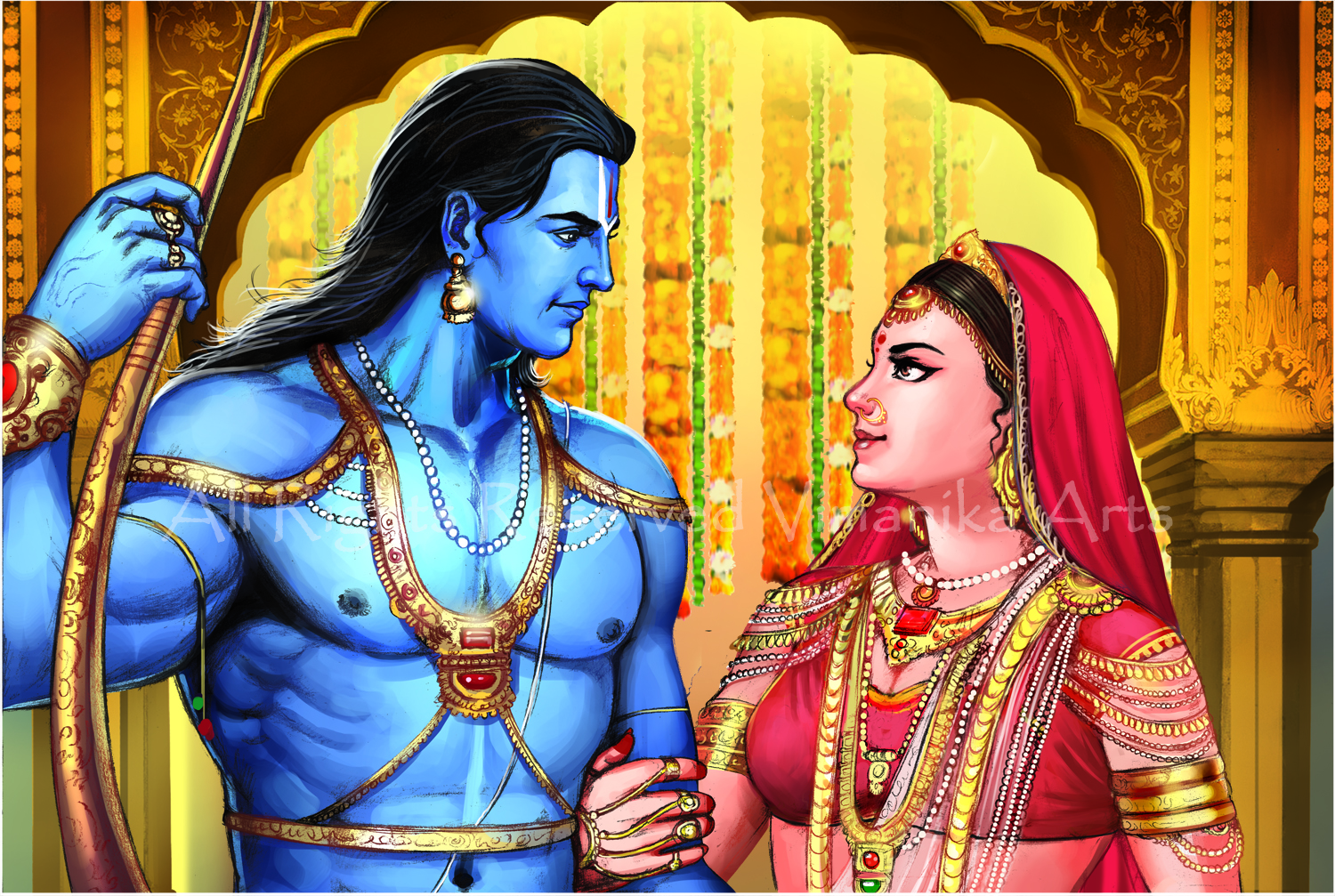 Buy Ram Sita Marriage Canvas Art Print by Vimanika Arts. Code ...