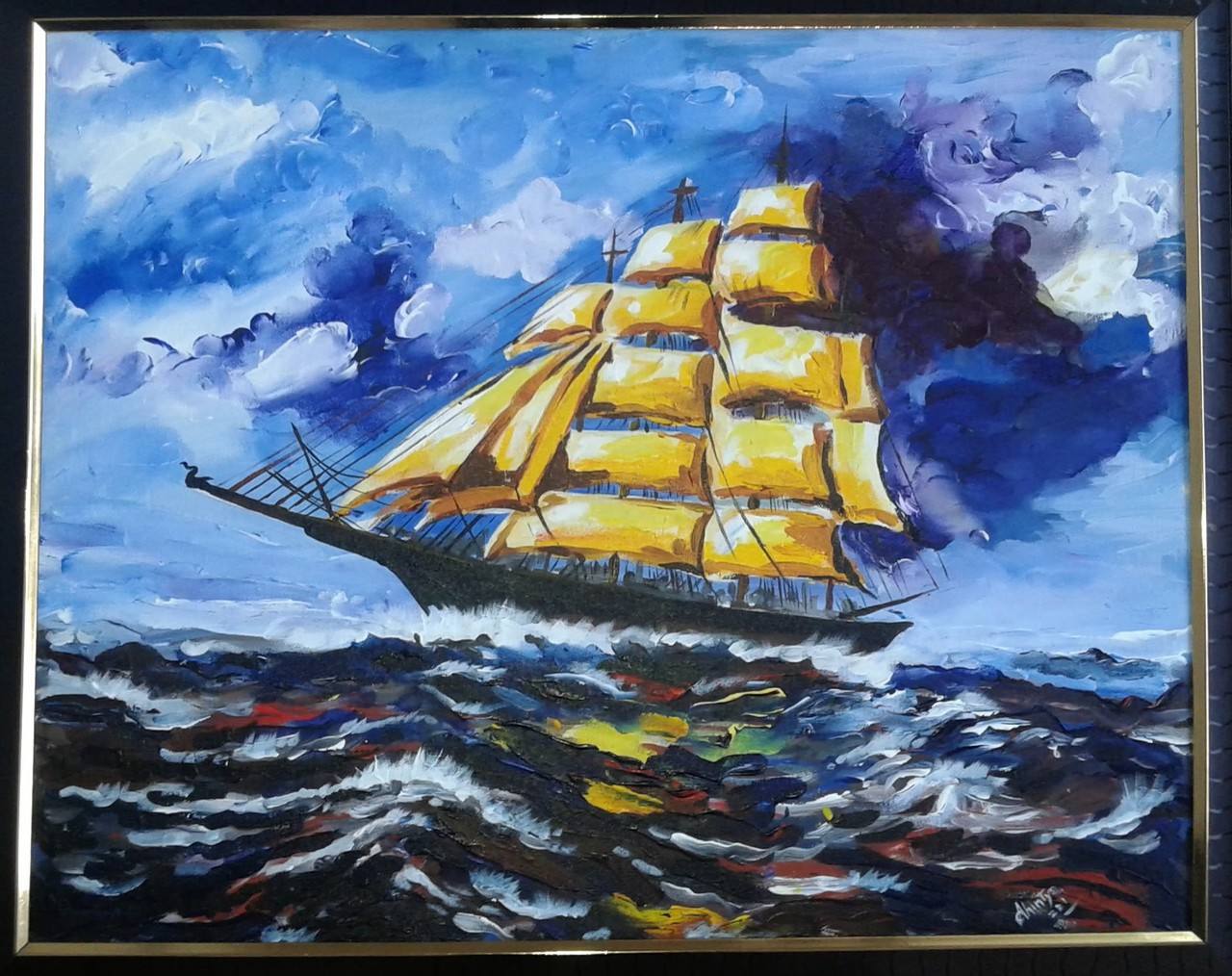 Old Ship Painting