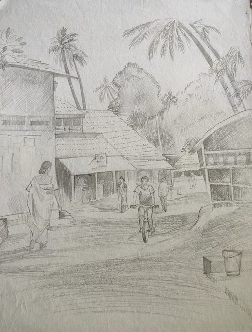 Village Scenery Drawing With Pencil || How To Draw Indian Village Scenery  Drawing || Pencil Art | Drawing scenery, Village drawing, Scenery drawing  pencil