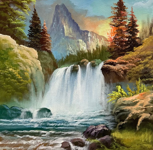 絵画 Mountain waterfall 1641026082824_IMG-2235__59537.