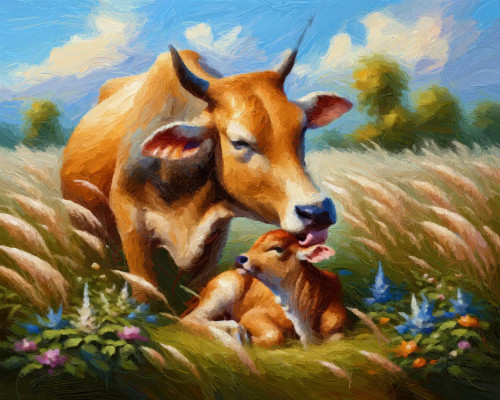 Buy A Mother's Tender Kiss - Impressionist, Pastoral, Gentle