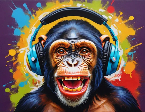 Buy Monkey Painting- Musical Monkey Trending Wallart - Pop Art