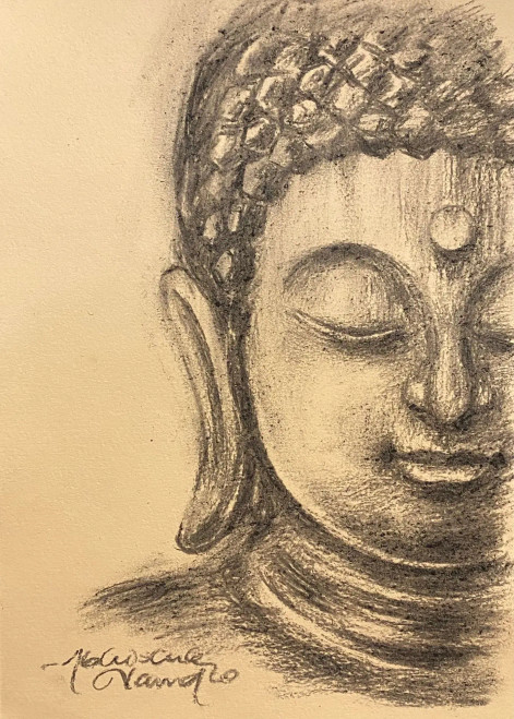 buddha outline drawing pencil