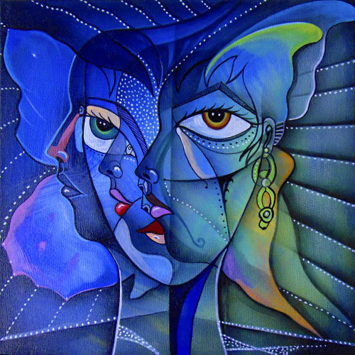 Shop Abstract Human Faces 6 (PRT_15948) - Canvas Art Print - 36in