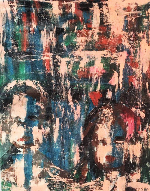 Buy Ghosts from the past Handmade Painting by Dr. Sylvia Karpagam. Code