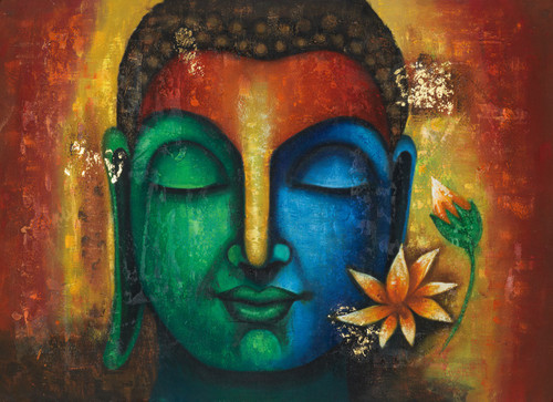 Buy Calm Peaceful Buddha Handmade Painting By Community Artists