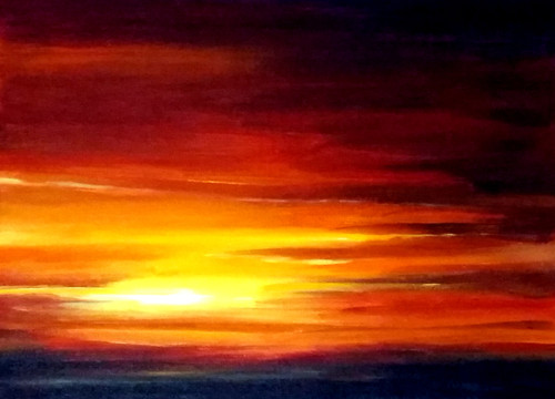 Buy Sunset Handmade Painting By Samiran Sarkar Code