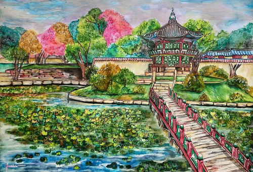 Buy Gyeongbokgung Palace Seoul South Korea Handmade Painting By