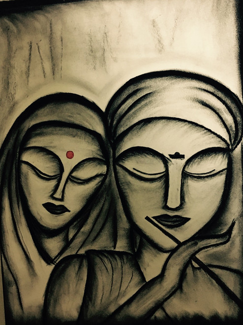 Buy Radha Krishna Handmade Painting By Pooja Singh Srivastava