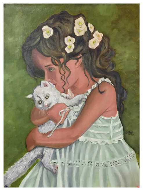 Buy A Cute Little Girl Handmade Painting By Subhash Gijare Code