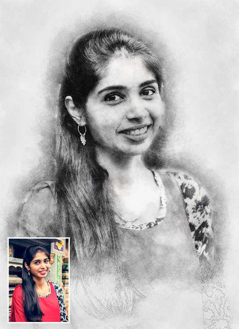 Order Pencil Sketch Portrait Online from India