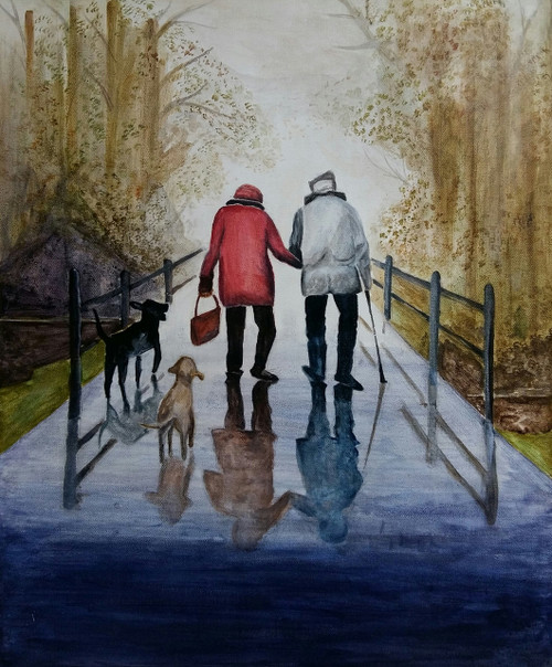 Buy Old Couple Handmade Painting By Vijay Deore Seller Code