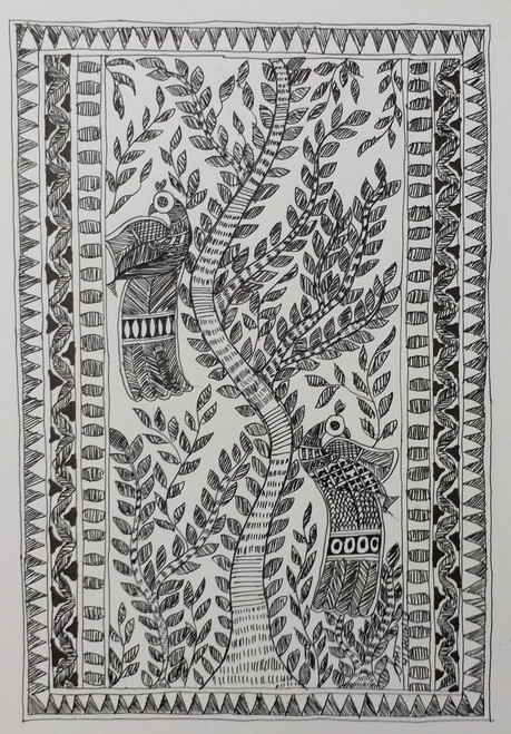 Buy Peacocks On Tree Handmade Painting By Sonam Jha Code
