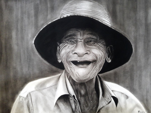 Buy The Old Man Handmade Painting By Mrinalini Pandey Code