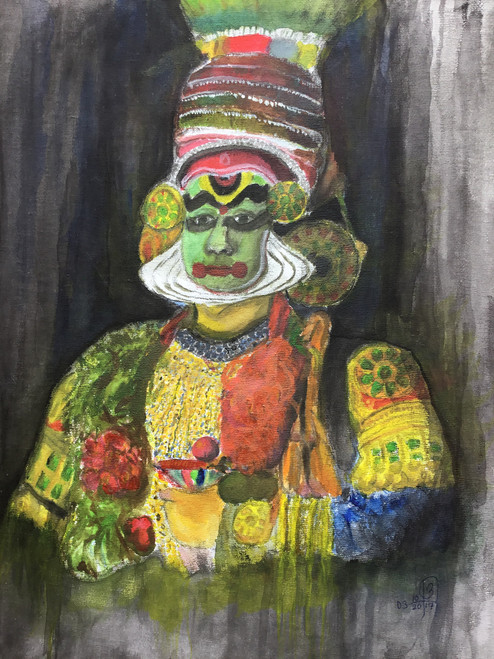 Buy Kathak 03 Handmade Painting By Hardik Patel Code