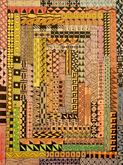 Rectangular Artsy Pattern Buy Patterns in Rectangle Box Handmade Painting by NEENA PS. Code:ART ...