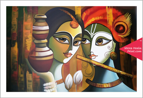 Buy Modern Radha Krishna Eco Friendly Odorless Canvas Print