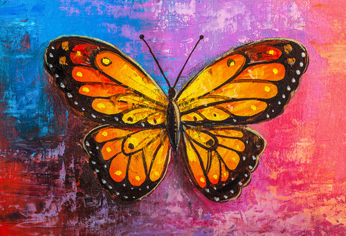 Buy Animals Birds Oil Painting Of Monarch Butterfly Canvas