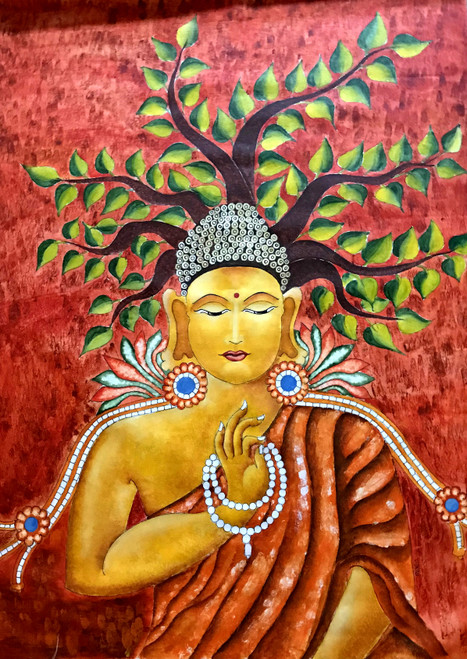 Buy Buddha Kerala Mural Handmade Painting By Rekha Divakaran Code