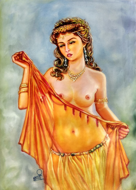 Buy The Girl Handmade Painting By Umesh Bharti Code