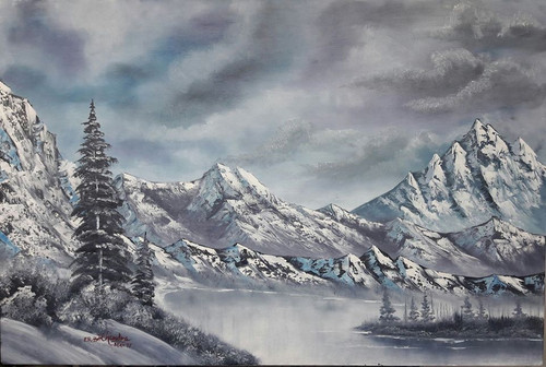 絵画 Winter Mountains Painting by numbers 'Winter in the mountains