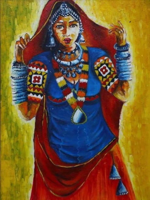 Buy Toli Handmade Painting by KUSUM SINGH. Code:ART_7478_48642 - Paintings  for Sale online in India.