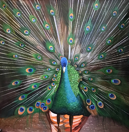 Buy Peacock Painting - Realism, Nature, Detailed Painting Online